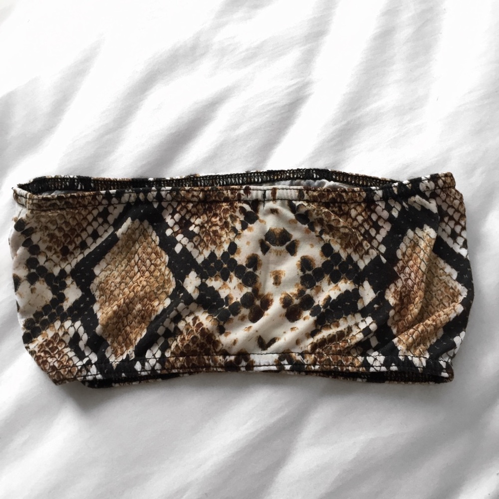 🐍 snakeskin print tube top - Picture 2 of 3